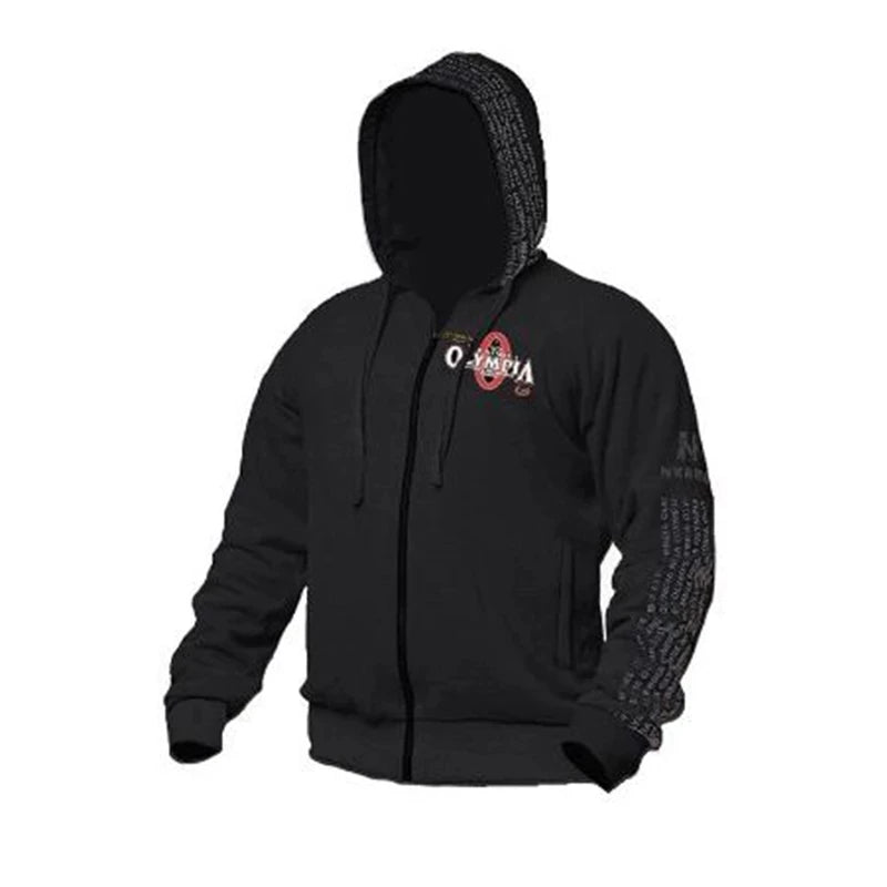 Men zipper Hoodies Gym