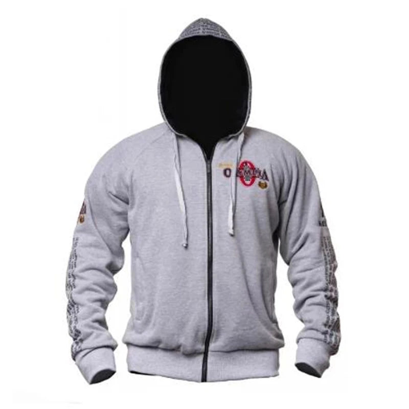 Men zipper Hoodies Gym