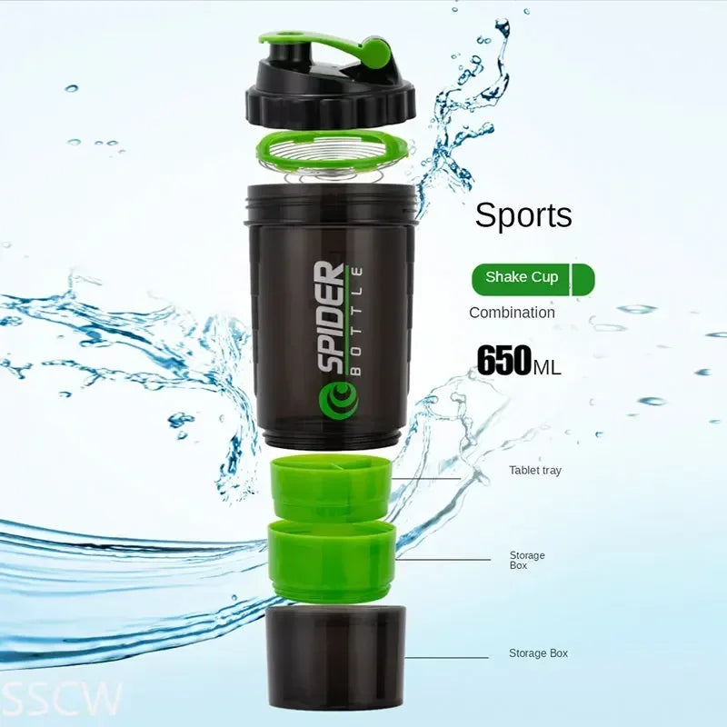 3 Layers Shaker Protein Bottle Gym