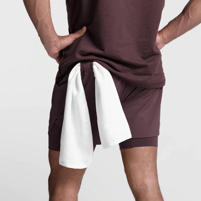 Breathable Double layer sport shorts Gym