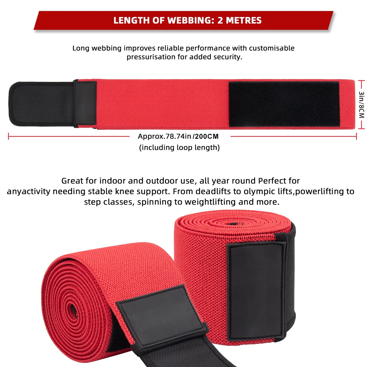 Knee Wraps Elasticated  Gym Workout