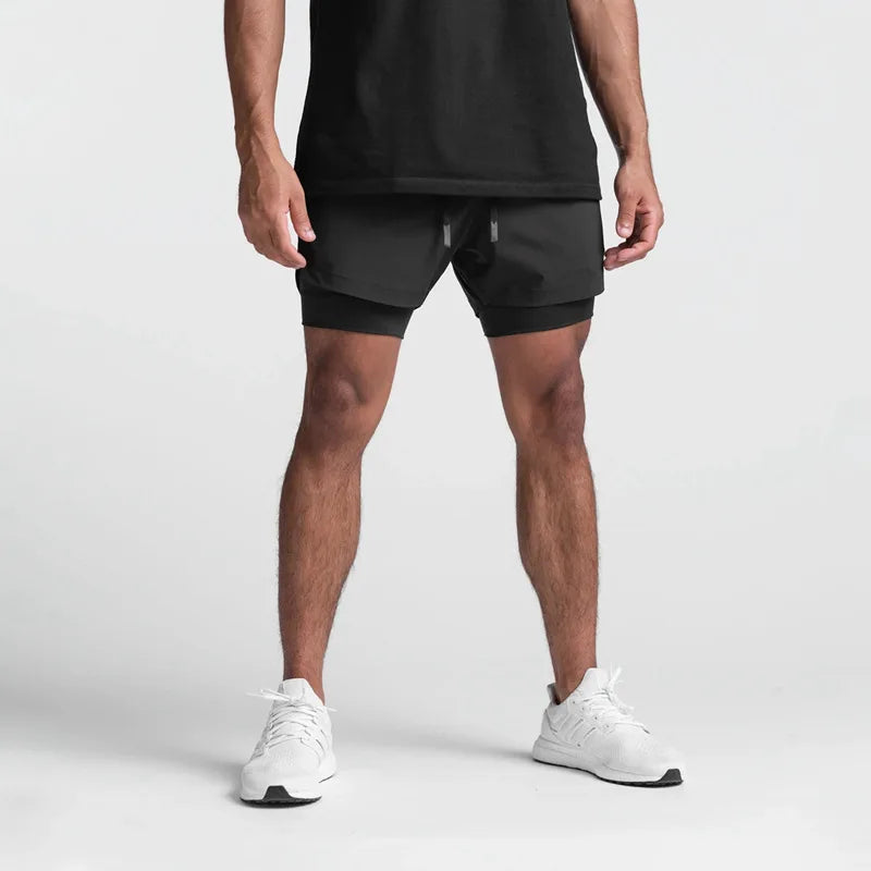 Breathable Double layer sport shorts Gym